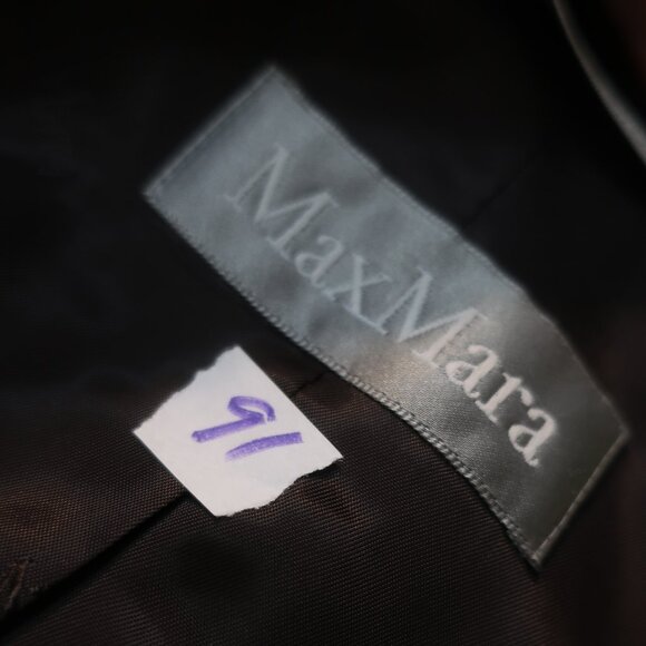 Womens Max Mara Dark Chocolate Brown Alpaca Wool Double Breasted Coat 4 - Picture 14 of 16